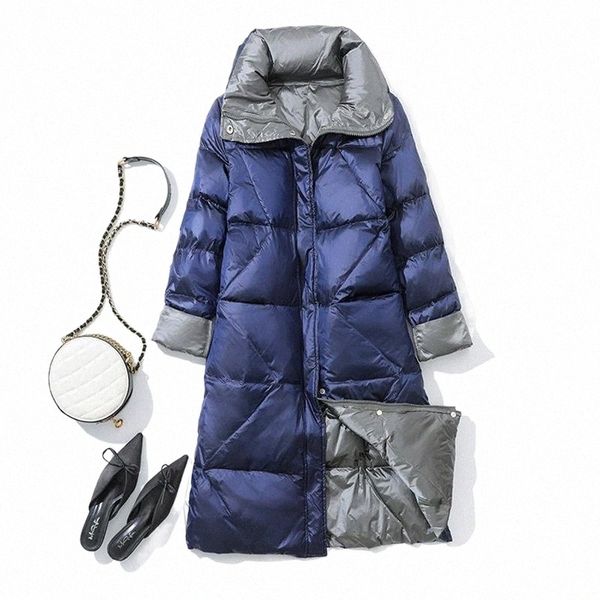 women's down & parkas ftlzz winter double side light feather long jacket woman stand collar warm puffer outwear female 90% white duck f, Black
women's down & parkas ftlzz winter double side light feather long jacket woman stand collar warm puffer outwear female 90% white duck f, Black
