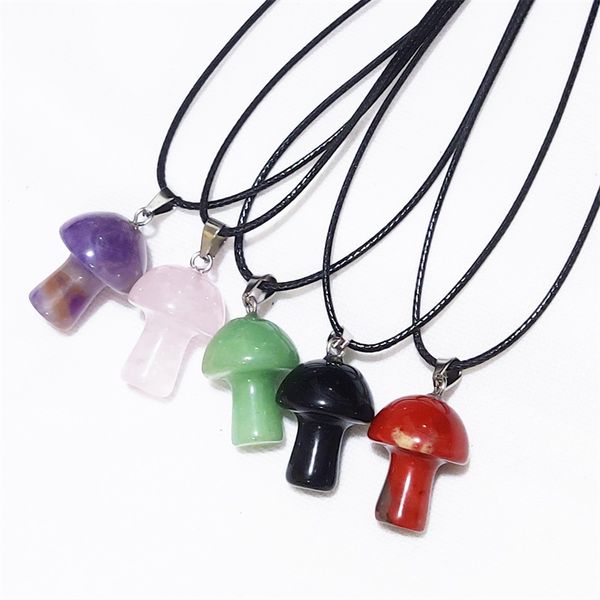 carved gemstones mini mushroom pendant charms black rope chain women healing crystals figurine necklace jewelry, Silver
carved gemstones mini mushroom pendant charms black rope chain women healing crystals figurine necklace jewelry, Silver