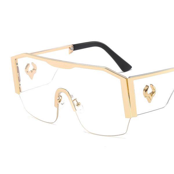 sunglasses large frame one-piece metal cow totem decoration uv400 european and american men and women goggles outdoor sports special-shaped, White;black
sunglasses large frame one-piece metal cow totem decoration uv400 european and american men and women goggles outdoor sports special-shaped, White;black