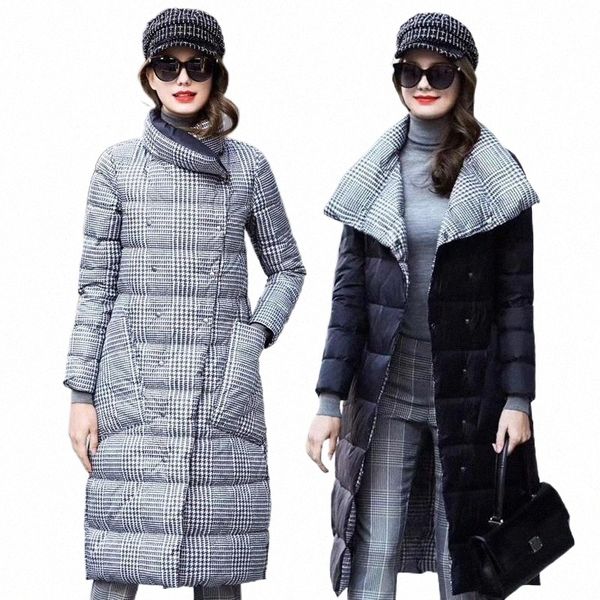women's down & parkas 2021 duck jacket women winter long thick double sided plaid coat female warm parka for slim clothes s7vr#, Black
women's down & parkas 2021 duck jacket women winter long thick double sided plaid coat female warm parka for slim clothes s7vr#, Black