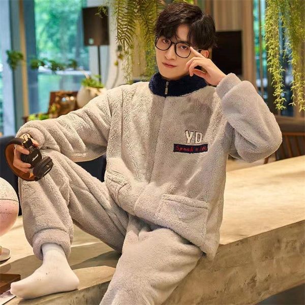 men's sleepwear pajamas sets for men winter thicken warm coral velvet 2 piece flannel home suit soft nightwear wear cloth 220920, Black;brown
men's sleepwear pajamas sets for men winter thicken warm coral velvet 2 piece flannel home suit soft nightwear wear cloth 220920, Black;brown