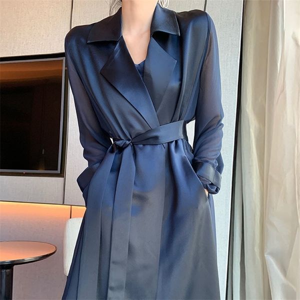 women's trench coats designer women clothes windbreaker women mid long autumn thin coat organza sleeve acetate coat trench 220921, Tan;black
women's trench coats designer women clothes windbreaker women mid long autumn thin coat organza sleeve acetate coat trench 220921, Tan;black