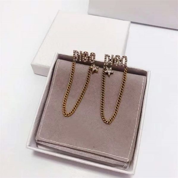 charm version tassel letter diamond studded earrings women's light luxury star, Golden
charm version tassel letter diamond studded earrings women's light luxury star, Golden