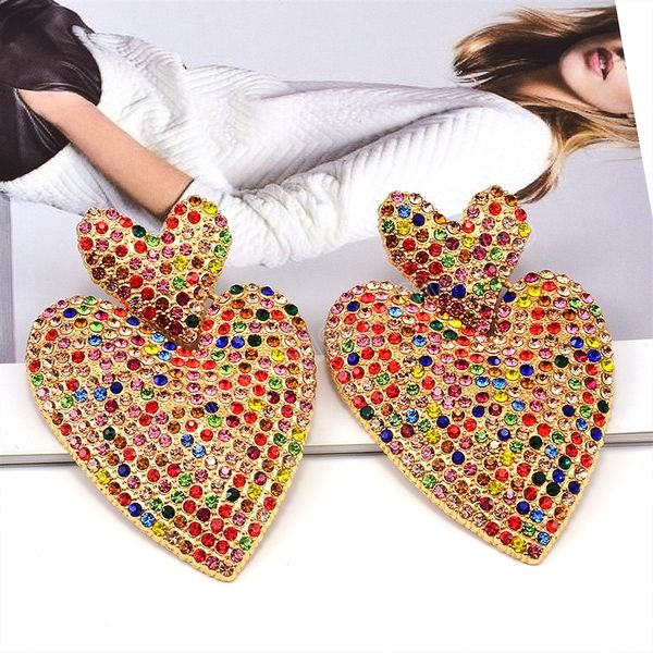colorful crystal geometric metal heart dangle earrings classic jewelry accessories for women, Silver
colorful crystal geometric metal heart dangle earrings classic jewelry accessories for women, Silver