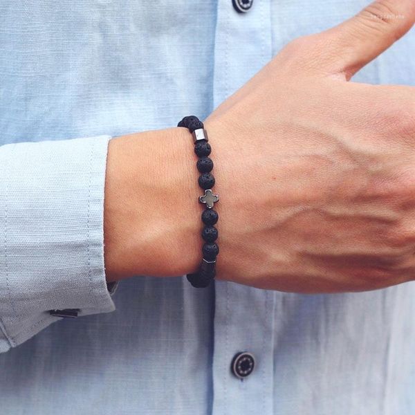 charm bracelets 2023 trendy beaded bracelet for men 6mm natural tiger eye volcanic stone braclet meditation cross braslet pulseras hombre, Golden;silver
charm bracelets 2023 trendy beaded bracelet for men 6mm natural tiger eye volcanic stone braclet meditation cross braslet pulseras hombre, Golden;silver