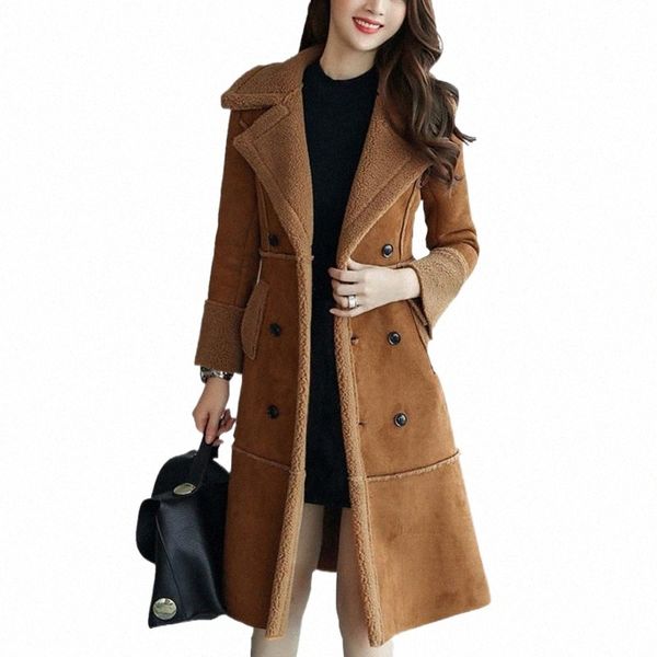women's leather & faux wholesale- 2021 women suede coats long double breasted trench female winter jackets ladies sheepskin windbreaker, Black
women's leather & faux wholesale- 2021 women suede coats long double breasted trench female winter jackets ladies sheepskin windbreaker, Black