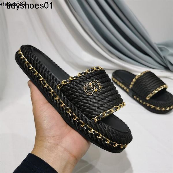 hemp rope chain flip essential fashion wear pure handmade black xiaoxiang slippers 2022 new
hemp rope chain flip essential fashion wear pure handmade black xiaoxiang slippers 2022 new