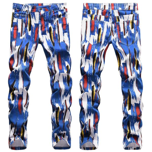 men's jeans designer 2020 spring graffiti color printing slim fit elastic straight simple small leg denim pants 130s, Blue
men's jeans designer 2020 spring graffiti color printing slim fit elastic straight simple small leg denim pants 130s, Blue