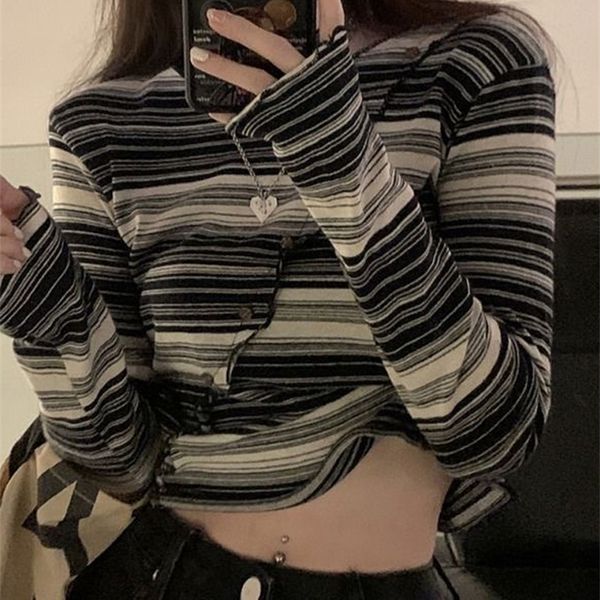 women's t-shirt houzhou harajuku striped tshirt women korean fashion long sleeve crop female aesthetic chic corset tees basic spring cl, White
women's t-shirt houzhou harajuku striped tshirt women korean fashion long sleeve crop female aesthetic chic corset tees basic spring cl, White