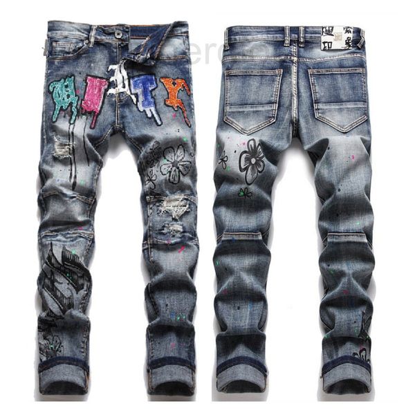 men's jeans designer 2022 new tight elastic embroidered print legged jeans mid waist summer wear 9x0d, Blue
men's jeans designer 2022 new tight elastic embroidered print legged jeans mid waist summer wear 9x0d, Blue