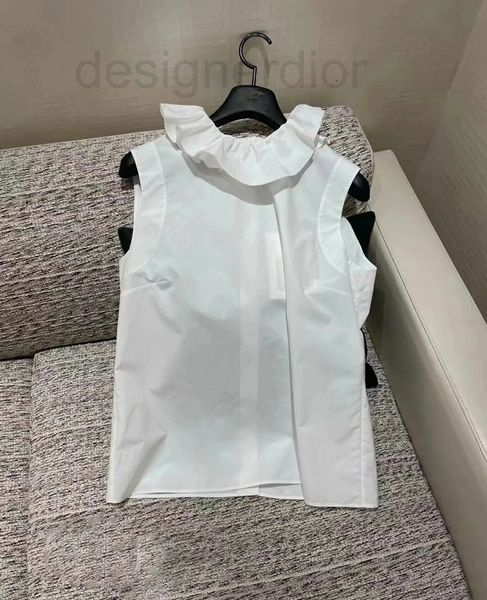 women's blouses & shirts designer springsummer 2022 new super versatile stand collar ruffle back single breasted sleeveless shirt 9397, White
women's blouses & shirts designer springsummer 2022 new super versatile stand collar ruffle back single breasted sleeveless shirt 9397, White