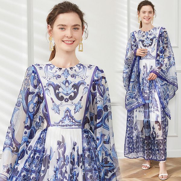 flare long sleeve flowy tencel maxi dress round neck 2022 runway women blue and white porcelain a-line casual beach party dresses designer o, Black;gray
flare long sleeve flowy tencel maxi dress round neck 2022 runway women blue and white porcelain a-line casual beach party dresses designer o, Black;gray