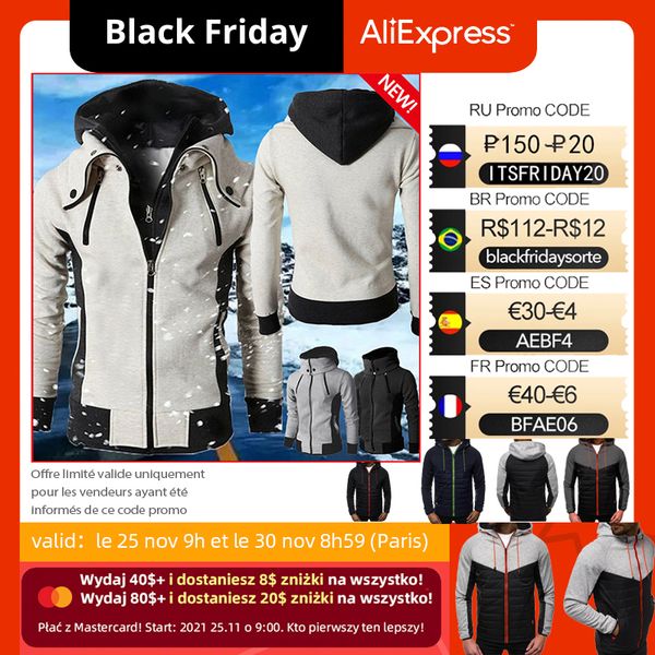 men s jackets autumn warm zipper jacket man coats bomber scarf collar hoodies casual fleece male hooded outwear slim fit hoody 220921, Black;brown
men s jackets autumn warm zipper jacket man coats bomber scarf collar hoodies casual fleece male hooded outwear slim fit hoody 220921, Black;brown