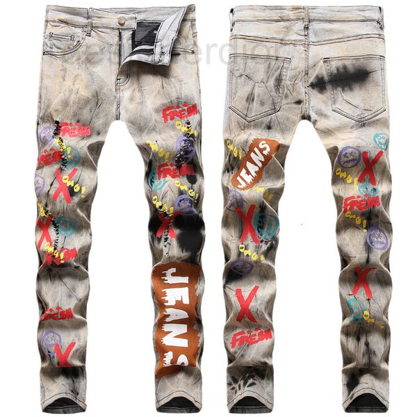 men's jeans designer street fashion black tie bleaching and dyeing jeans with nostalgic pigment personality stamping color painting pri, Blue
men's jeans designer street fashion black tie bleaching and dyeing jeans with nostalgic pigment personality stamping color painting pri, Blue