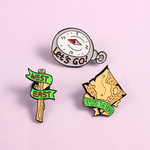 let's go brooches explore the road map west east guidepost compass lapel pin camping out explore adventurer's badge gift, Blue
let's go brooches explore the road map west east guidepost compass lapel pin camping out explore adventurer's badge gift, Blue