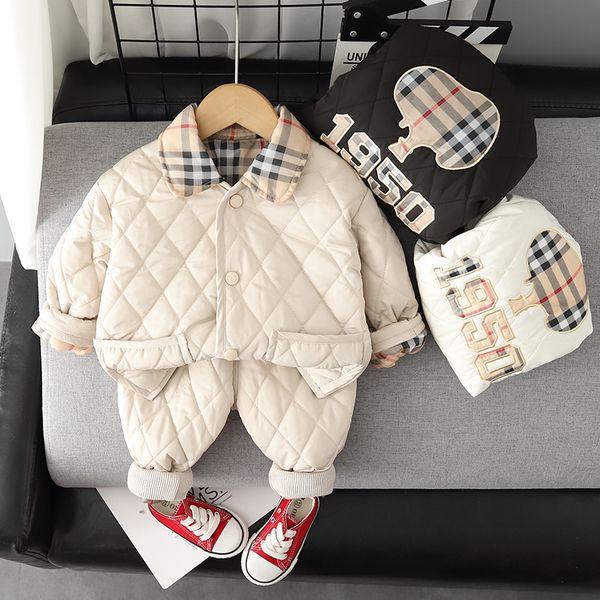 Children Suit Winter New Fashion Keep Warm Thicken Long-sleeved Cardigan Trousers Two-piece Set for Kids Clothing, White
Children Suit Winter New Fashion Keep Warm Thicken Long-sleeved Cardigan Trousers Two-piece Set for Kids Clothing, White