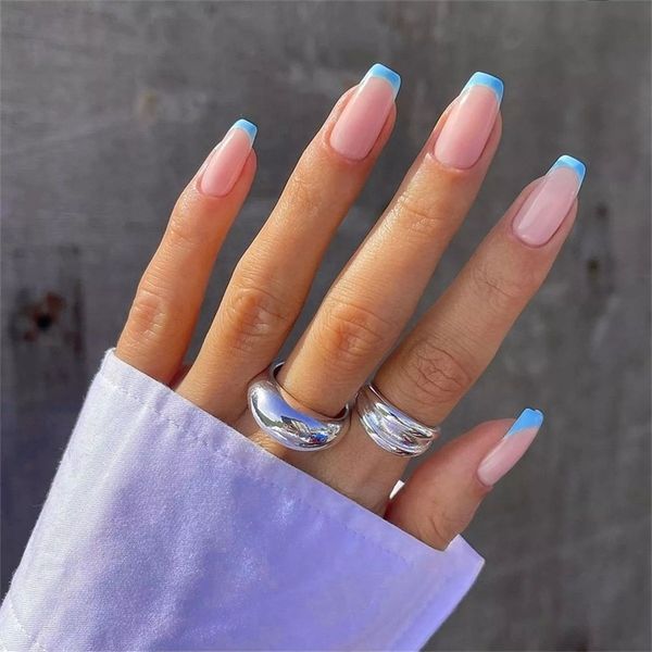 false nails french false nail tip wearable blue edge design artificial fake nails with glue press on nails diy nail art manicure tool 220921, Red;gold
false nails french false nail tip wearable blue edge design artificial fake nails with glue press on nails diy nail art manicure tool 220921, Red;gold