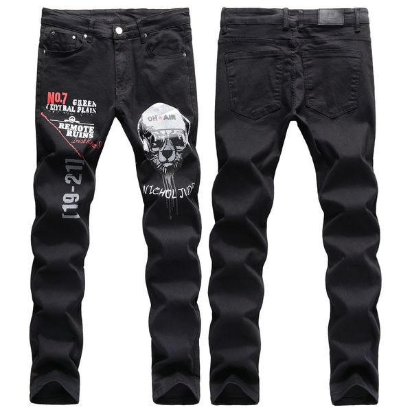 men's jeans designer trendy high street black 3d digital printing dog head elastic small straight jeans ys6i, Blue
men's jeans designer trendy high street black 3d digital printing dog head elastic small straight jeans ys6i, Blue