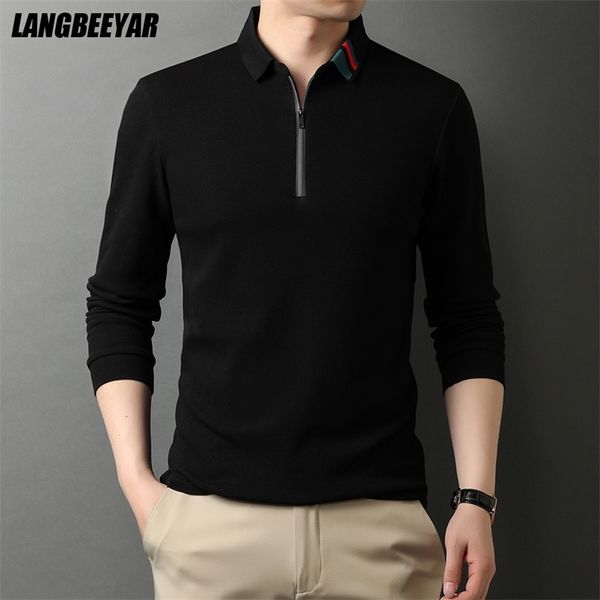 men's polos high end 100% cotton designer fashion brand polo shirt korean casual long sleeve clothes 220920, White;black
men's polos high end 100% cotton designer fashion brand polo shirt korean casual long sleeve clothes 220920, White;black