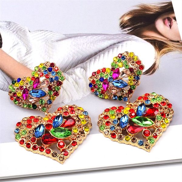colorful crystal heart dangle earrings classic exaggerated temperament earring jewelry accessories for women wholesale, Silver
colorful crystal heart dangle earrings classic exaggerated temperament earring jewelry accessories for women wholesale, Silver