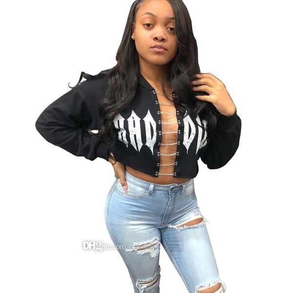 2022 autumn new product sweater hollow out umbilical chain hooded jacket coat women clothing, Black
2022 autumn new product sweater hollow out umbilical chain hooded jacket coat women clothing, Black