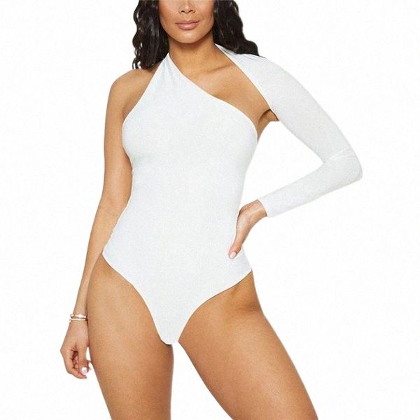 women's jumpsuits & rompers fashion summer women bodysuit 3 color solid one shoulder leotard slim fit long sleeve m7ww#, Black;white
women's jumpsuits & rompers fashion summer women bodysuit 3 color solid one shoulder leotard slim fit long sleeve m7ww#, Black;white