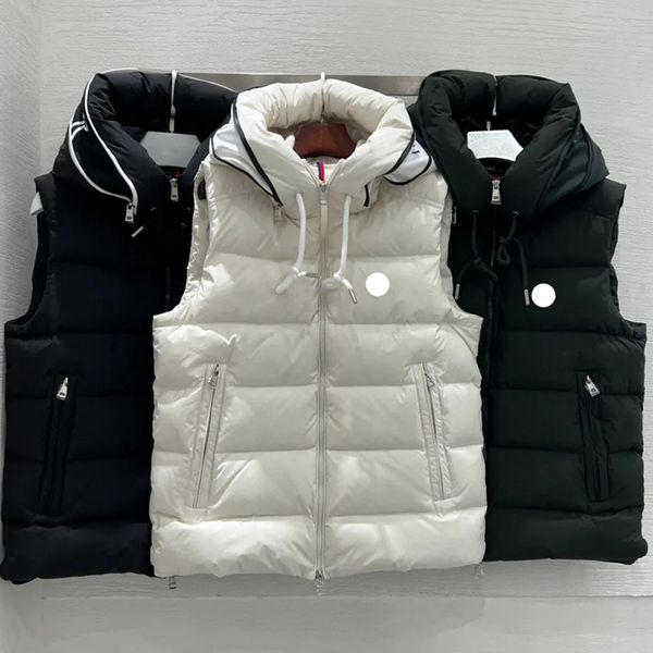 designer men's vests embroidered badge winter jackets hat print lettering down jacket, Black;white
designer men's vests embroidered badge winter jackets hat print lettering down jacket, Black;white