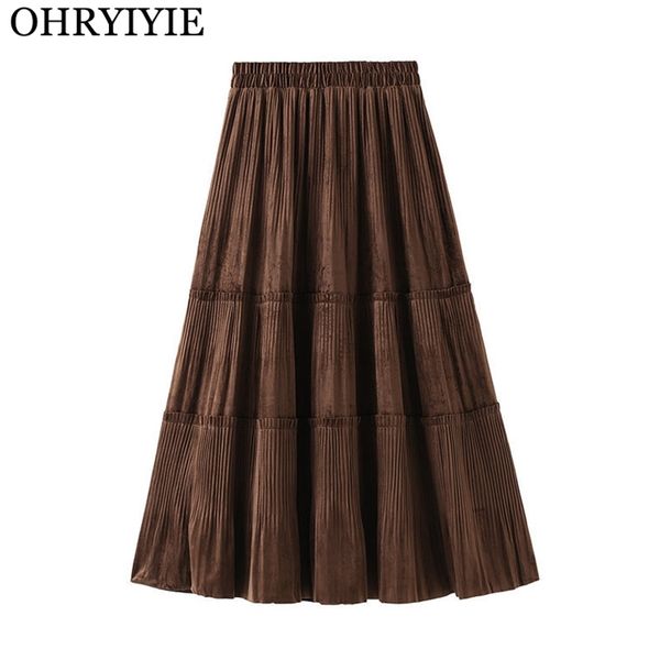 skirts ohryiyie autumn winter vintage velvet pleated women fashion solid color lady midi long high waist a line female 220921, Black
skirts ohryiyie autumn winter vintage velvet pleated women fashion solid color lady midi long high waist a line female 220921, Black