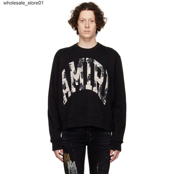 men's hoodies sweatshirts fashion brand amirs foam letters style loose men's women's round neck pullover sweater, Black
men's hoodies sweatshirts fashion brand amirs foam letters style loose men's women's round neck pullover sweater, Black