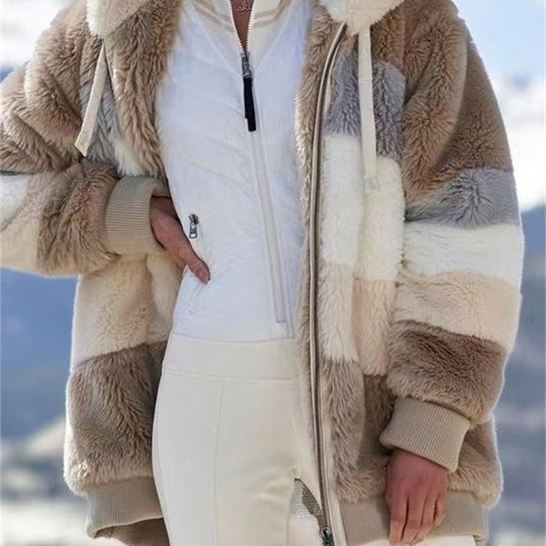 women's fur faux fur women's winter coat casual teddy jacket warm thick fleece faux fur coat plush female plus size hooded zipper, Black
women's fur faux fur women's winter coat casual teddy jacket warm thick fleece faux fur coat plush female plus size hooded zipper, Black