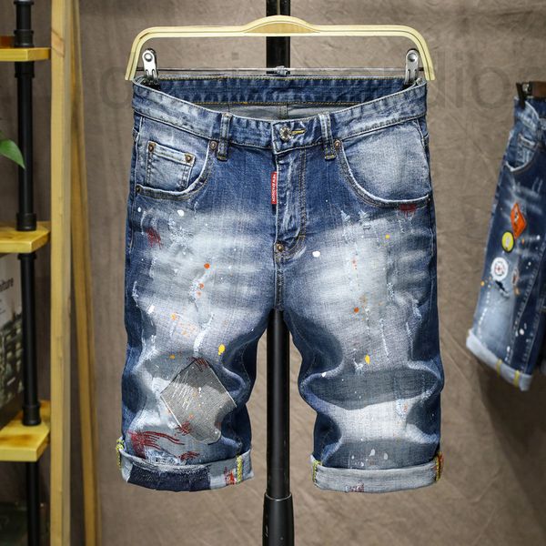 men's jeans designer gaojiechao brand summer elastic hole patch color thread embroidered hand-painted paint point cowboy pants men 1inr, Blue
men's jeans designer gaojiechao brand summer elastic hole patch color thread embroidered hand-painted paint point cowboy pants men 1inr, Blue