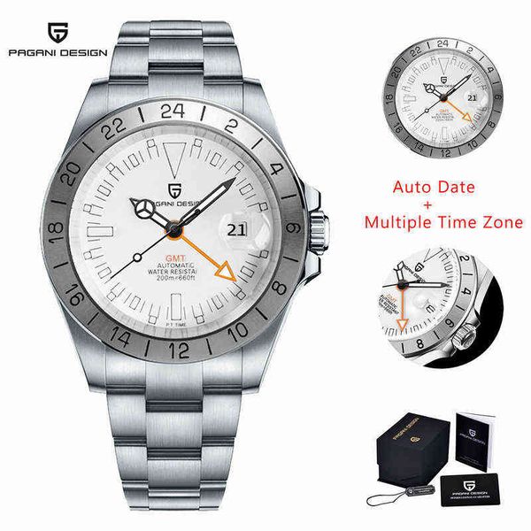 wristwatches 2022 new white pagani design luxury 200m waterproof 316l stainless steel clock sapphire glass gmt men's watch reloj hombre, Slivery;brown
wristwatches 2022 new white pagani design luxury 200m waterproof 316l stainless steel clock sapphire glass gmt men's watch reloj hombre, Slivery;brown