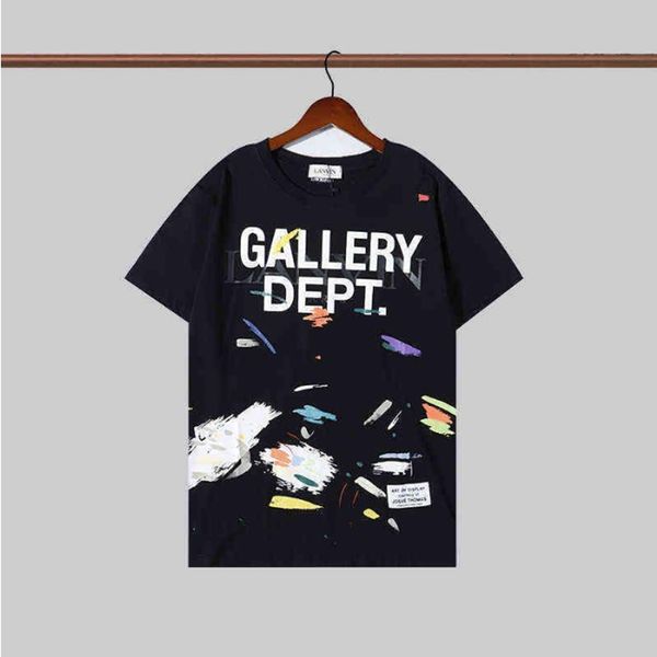 men and women lanvin gal joint t shirt cotton hand painted splash graffiti letters loose short sleeve round neck t-shirt, White;black
men and women lanvin gal joint t shirt cotton hand painted splash graffiti letters loose short sleeve round neck t-shirt, White;black