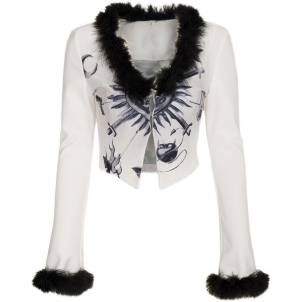 women's t-shirt punk slim long sleeve tshirt girls cool fashion hairy v-neck open tee slit gothic clothes 220921, White
women's t-shirt punk slim long sleeve tshirt girls cool fashion hairy v-neck open tee slit gothic clothes 220921, White