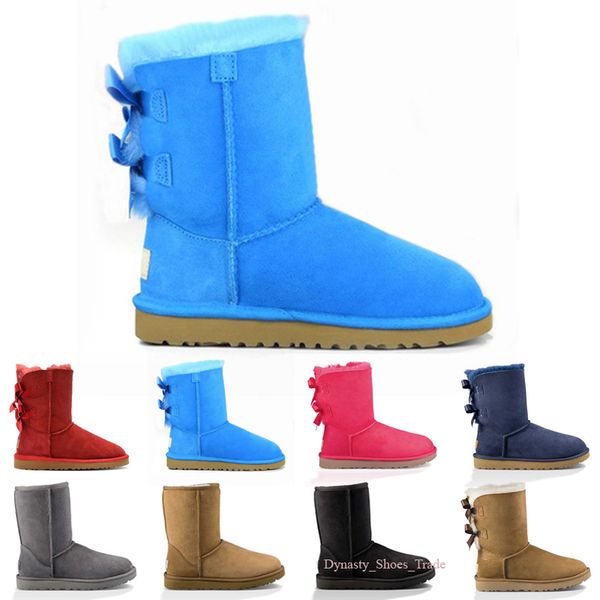 snow boots cotton shoes designer kids big size low thick leather bow in the tube gift215t, Black 
snow boots cotton shoes designer kids big size low thick leather bow in the tube gift215t, Black