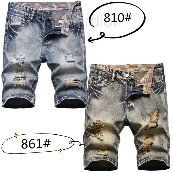 men's jeans designer high street trendy summer shorts with holes nostalgic fashion slim fit jeans and pants ry4a, Blue
men's jeans designer high street trendy summer shorts with holes nostalgic fashion slim fit jeans and pants ry4a, Blue