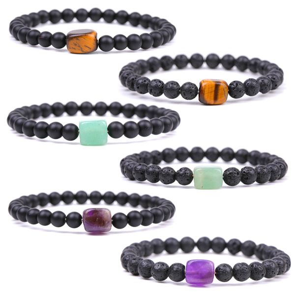 6mm natural black lava stone matte black bead strands bracelet square amethyst aventurine tiger eye bracelets for women men jewelry
6mm natural black lava stone matte black bead strands bracelet square amethyst aventurine tiger eye bracelets for women men jewelry