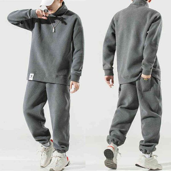 men's tracksuits autumn 2021 warm suit men two piece sets comfort fleece and elastic waist trousers loose clothes big size sportwear ou, Gray
men's tracksuits autumn 2021 warm suit men two piece sets comfort fleece and elastic waist trousers loose clothes big size sportwear ou, Gray