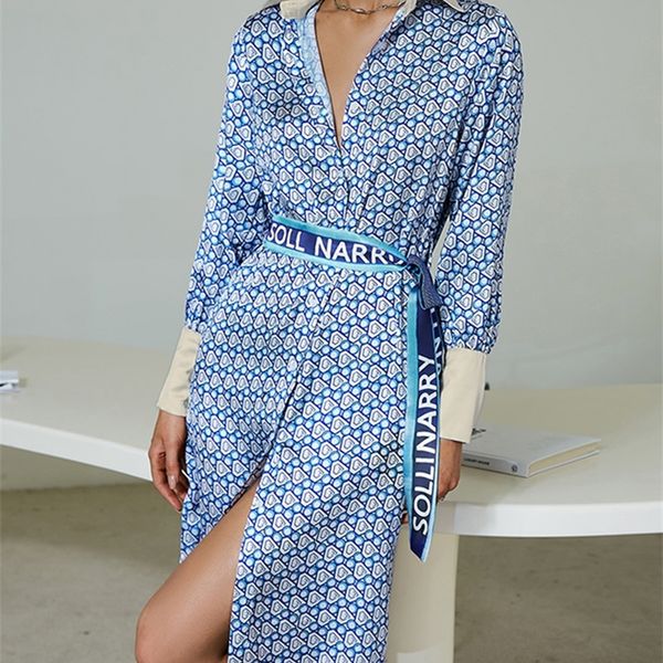 casual dresses berrygo for women elegant blue satin diamond print dress luxury party long sleeve single breasted belt midi vestido 220921, Black;gray
casual dresses berrygo for women elegant blue satin diamond print dress luxury party long sleeve single breasted belt midi vestido 220921, Black;gray