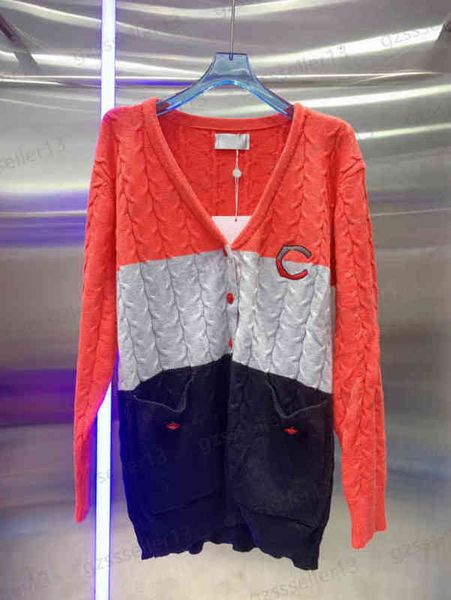 designer cardigan womens sweater jumper letter logo embroidery fashionable three-color stitching big v-neck button cardigans women sweaters, White;black
designer cardigan womens sweater jumper letter logo embroidery fashionable three-color stitching big v-neck button cardigans women sweaters, White;black