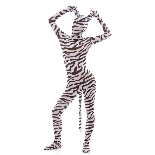 lycar spandex catsuit costumes animal zebra costume zentai full body cosplay jumpsuit full mask with ears and tail, Black 
lycar spandex catsuit costumes animal zebra costume zentai full body cosplay jumpsuit full mask with ears and tail, Black