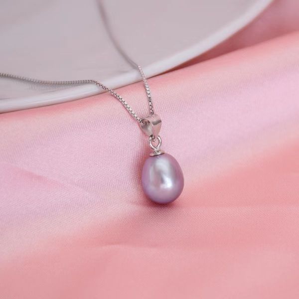 natural freshwater pearl pendant necklace oval 7-8 size necklace length 45cm plus 5cm adjustable buckle white pink purple gift for women, Silver
natural freshwater pearl pendant necklace oval 7-8 size necklace length 45cm plus 5cm adjustable buckle white pink purple gift for women, Silver