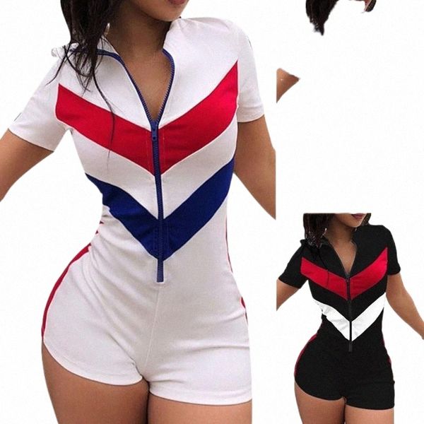 fashion romper women's stitching casual shorts jumpsuit short-sleeved front zipper bodysuit clothes summer bodycon playsuit jumpsuits &, Black;white
fashion romper women's stitching casual shorts jumpsuit short-sleeved front zipper bodysuit clothes summer bodycon playsuit jumpsuits &, Black;white
