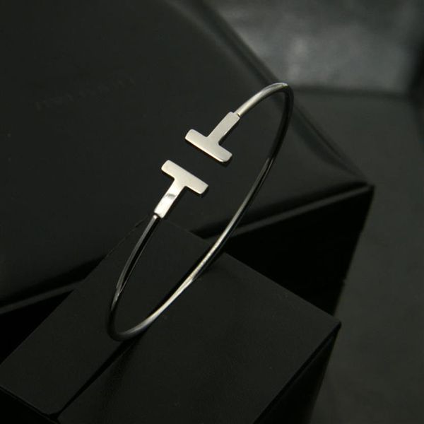 pulsera mujer new luxury quality fashion women jewelry stainless steel open cuff double t bangle bracelet gold silver rose gold hi265t, Black
pulsera mujer new luxury quality fashion women jewelry stainless steel open cuff double t bangle bracelet gold silver rose gold hi265t, Black