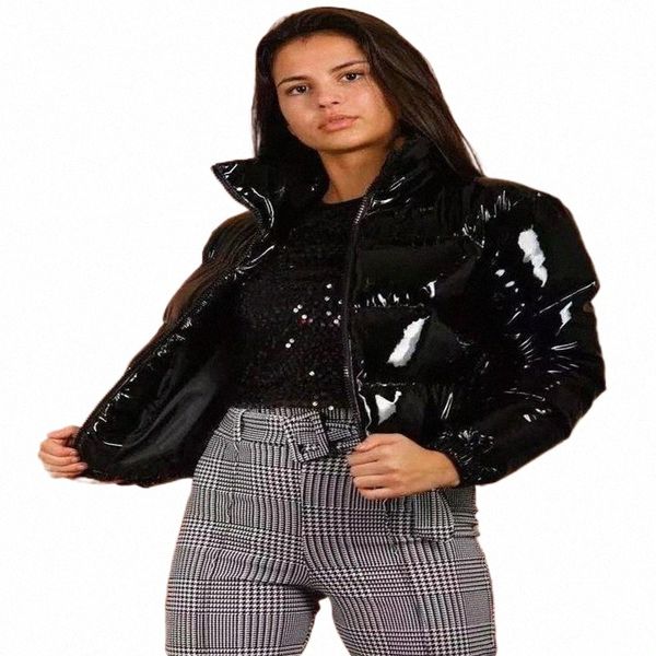 women's down & parkas ladies winter candy color puff sleeve pu leather bread cotton jacket fashion short slim waterproof warm clothes 4, Black
women's down & parkas ladies winter candy color puff sleeve pu leather bread cotton jacket fashion short slim waterproof warm clothes 4, Black