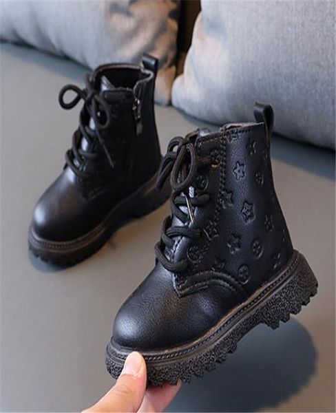 children martin boots pu leather boys girls winter shoes fashion side zipper kids ankle boot child toddler baby warm footwear, Black;grey
children martin boots pu leather boys girls winter shoes fashion side zipper kids ankle boot child toddler baby warm footwear, Black;grey