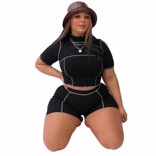 women's tracksuits high-neck short-sleeved shorts suit casual style large size female slim black two-piece 2021 summer s7vv#, Gray
women's tracksuits high-neck short-sleeved shorts suit casual style large size female slim black two-piece 2021 summer s7vv#, Gray