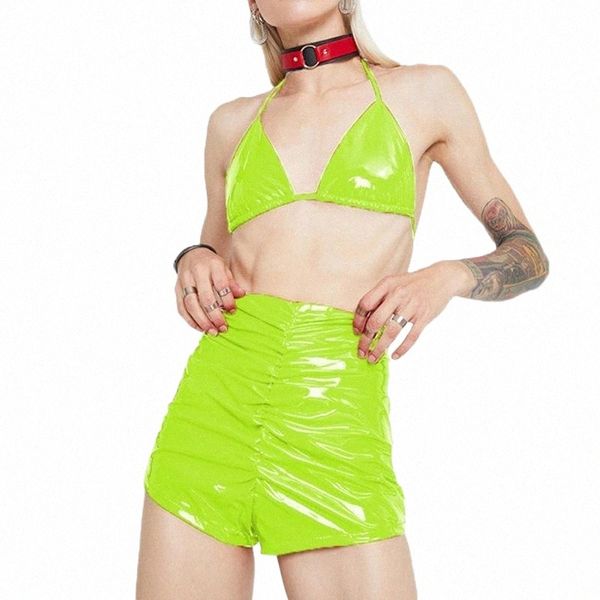 women's tracksuits women pu leather open back out and skinny shorts set bodycon party night clubwear pvc two piece suits cami sets o02p, Gray
women's tracksuits women pu leather open back out and skinny shorts set bodycon party night clubwear pvc two piece suits cami sets o02p, Gray