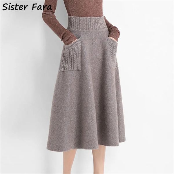 skirts sister fara autumn winter wool knitting long women high waist with pocket loose female solid knit mid-calf skirt 220921, Black
skirts sister fara autumn winter wool knitting long women high waist with pocket loose female solid knit mid-calf skirt 220921, Black