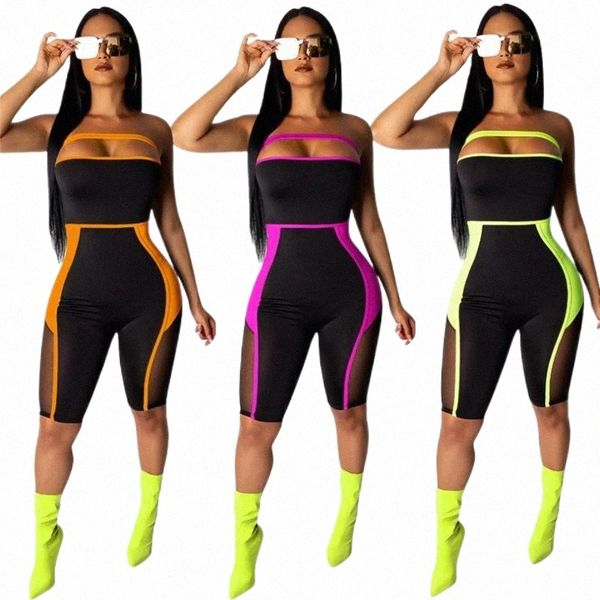 women's jumpsuits & rompers 2021 women summer strapless mesh splicing club jumpsuit knee length skinny bodycon romper playsuit f68e#, Black;white
women's jumpsuits & rompers 2021 women summer strapless mesh splicing club jumpsuit knee length skinny bodycon romper playsuit f68e#, Black;white